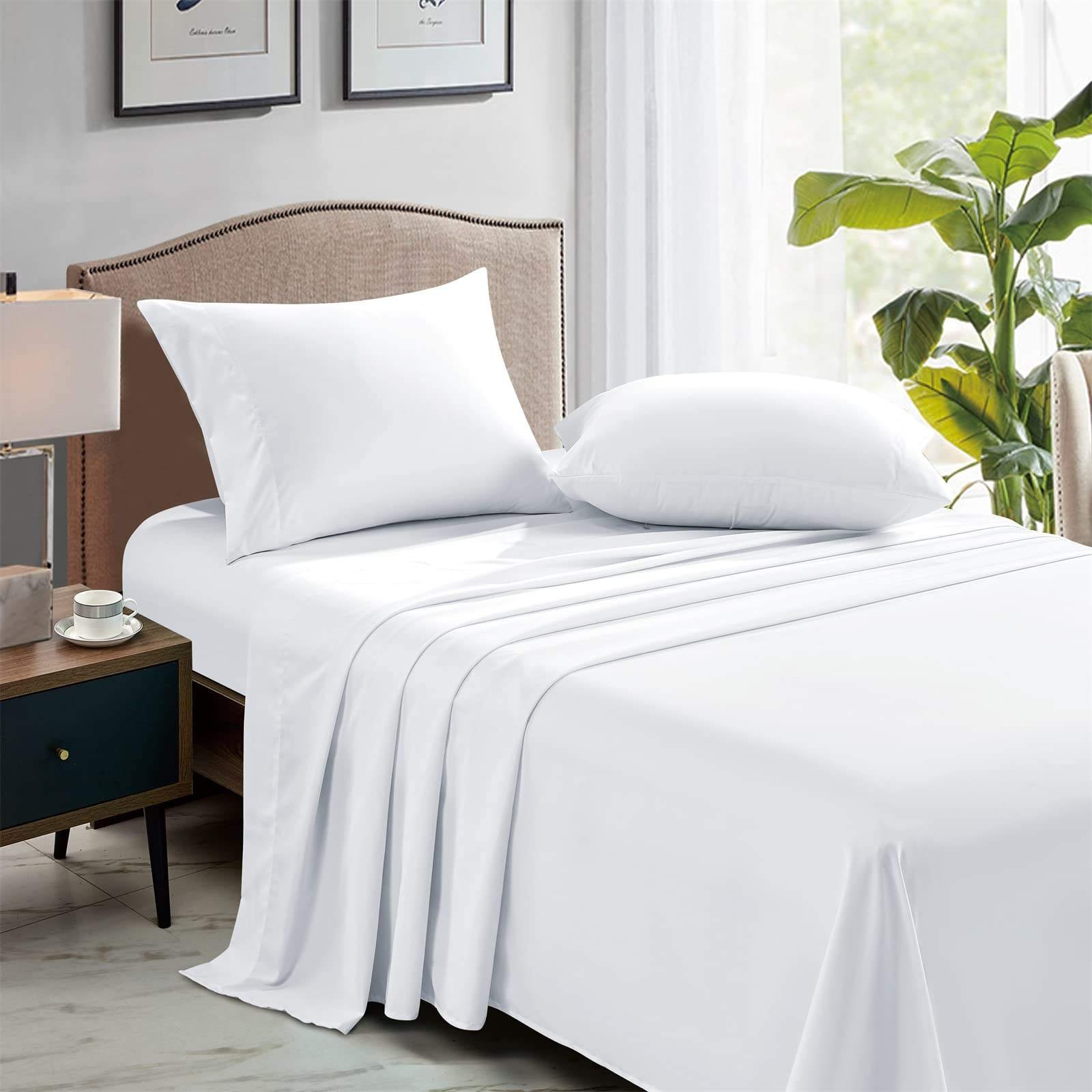 Soft Customized Luxury Quality Hotel Bed Sheet Sets White Cotton Hotel Flat Sheet Sets Hotel Fitted Sheets Sets With Pillow Sham