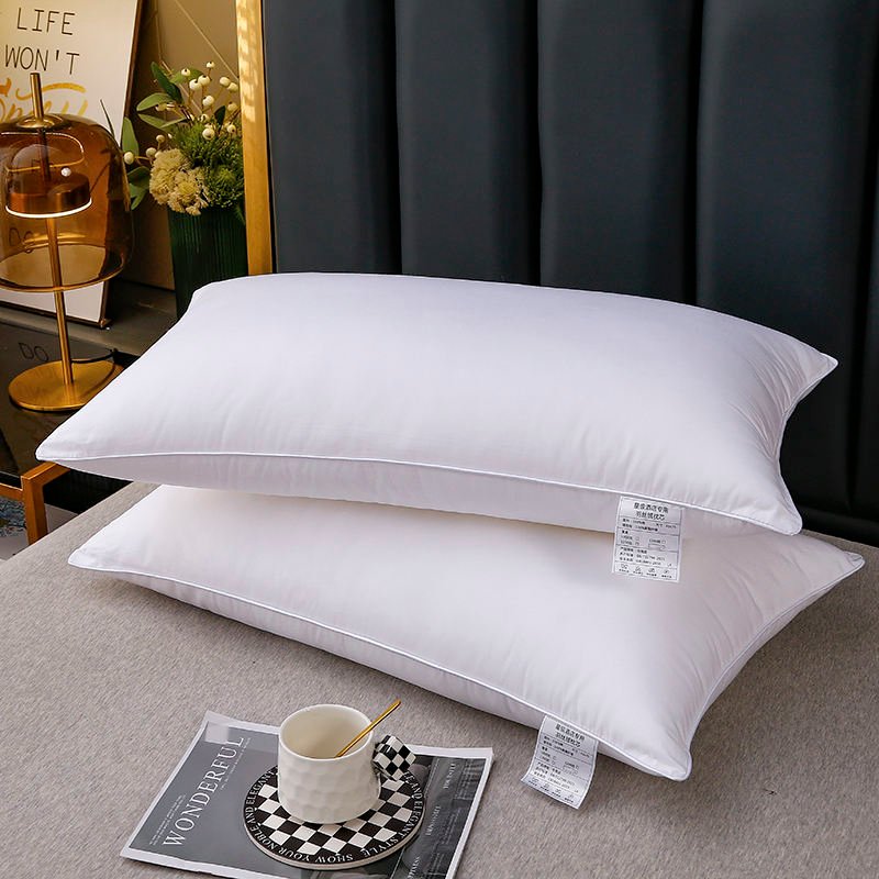 Customized 100% Cotton Luxury Five Star Hotel Quality Stripe Pillow Insert Solid Pattern Neck Style 200tc Cheap Price for Sale