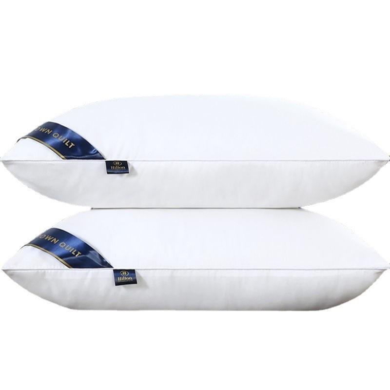 Fast Shipping Soft Fill Down Hilton Pillow 1000g with Bag Bed Neck Pillow for Hotel Home