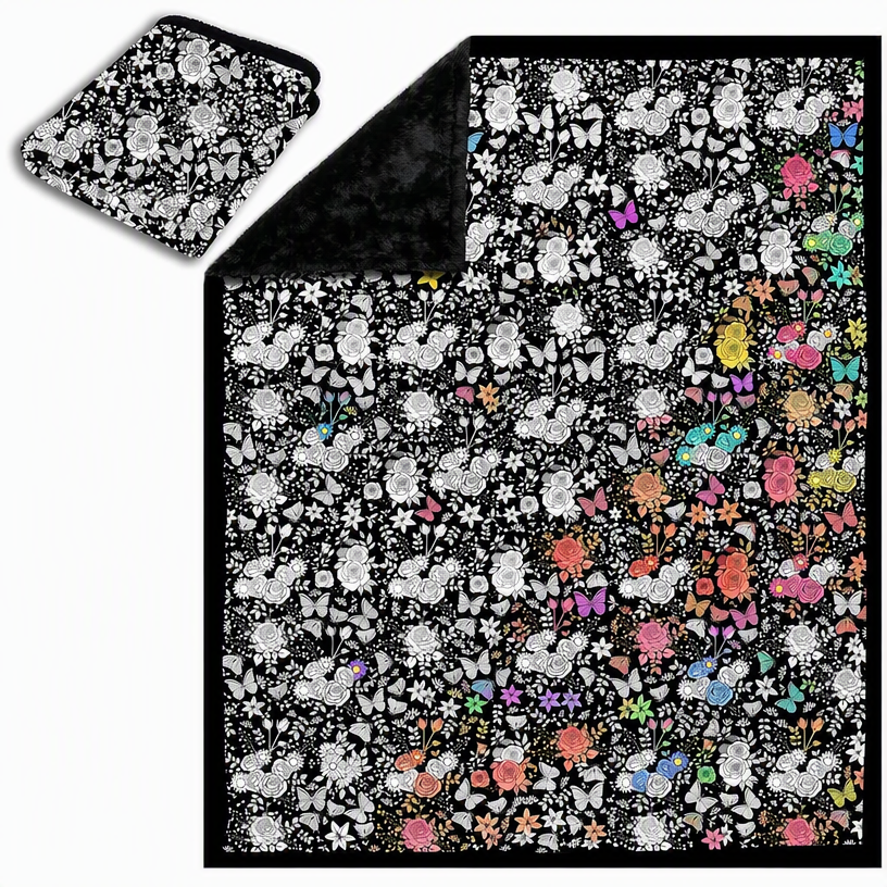 DIY Coloring Blanket for Kids Adults Color Your Own with Washable Markers Velvet 50x60 Machine Washable Gift