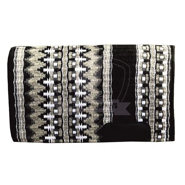 Customized 34" X 42" Australian Woolen Western Riding Saddle Blanket New Zealand Wool Cotton Leather Comfortable Heavy Show Pad