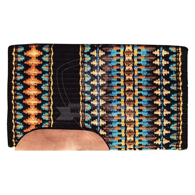 Customized 34" X 42" Australian Woolen Western Riding Saddle Blanket New Zealand Wool Cotton Leather Comfortable Heavy Show Pad