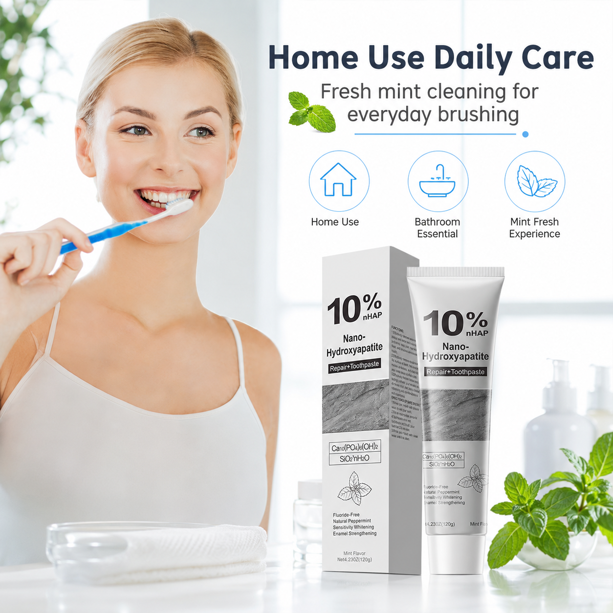 Wholesale 10% Chemical Nano Hydroxyapatite Toothpaste 120g Enamel Repair Whitening for Sensitive Teeth Stain Removal Home Use