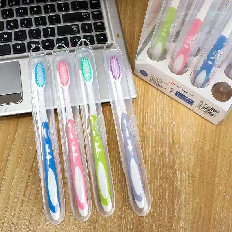 Factory Convenient Home and Travel Adult Toothbrush Soft Bristles Individual Brush for Teeth Cleaning