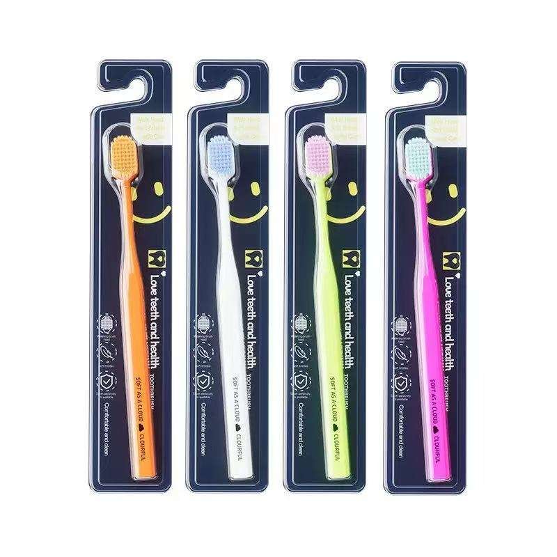 Classic Premium Adult Soft Nylon Bristle Plastic Handle Reusable Toothbrush with Multi-Function for Home Oral Care