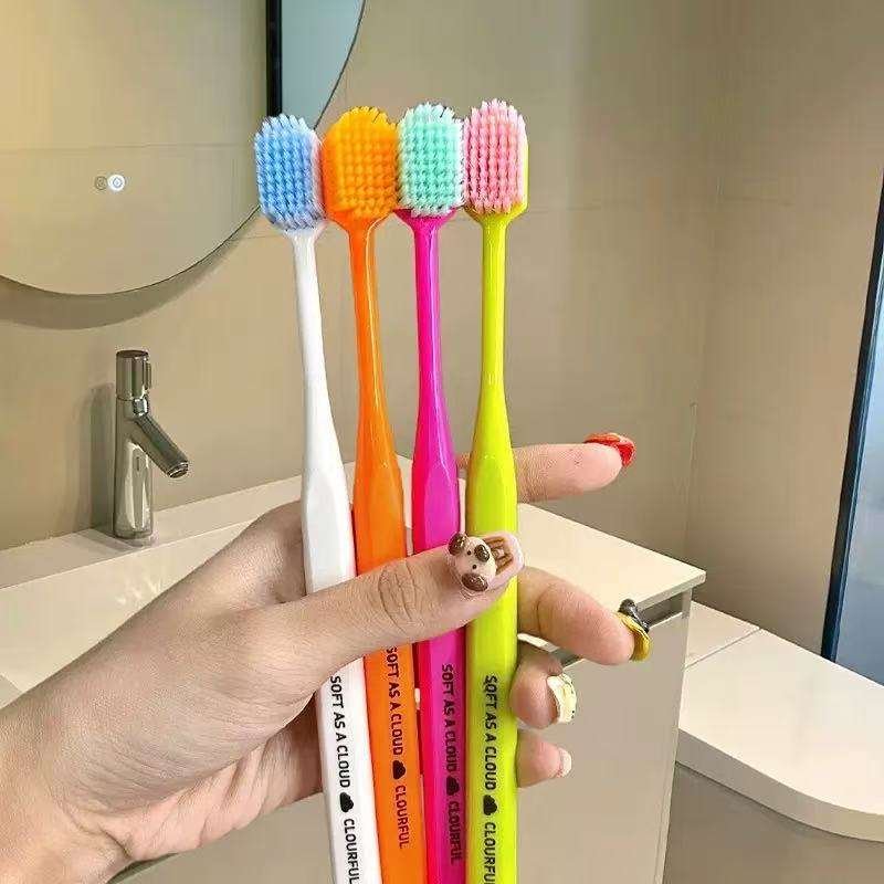 Classic Premium Adult Soft Nylon Bristle Plastic Handle Reusable Toothbrush with Multi-Function for Home Oral Care