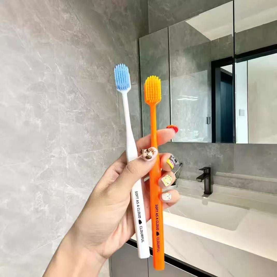 Classic Premium Adult Soft Nylon Bristle Plastic Handle Reusable Toothbrush with Multi-Function for Home Oral Care