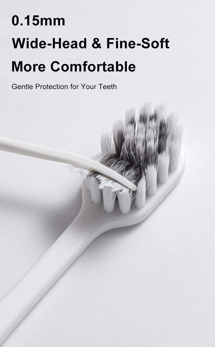 OEM Home Use Luxury Manual Toothbrush with PP Handle Silver-Plated Ultra Soft Bristle Black & White Couple