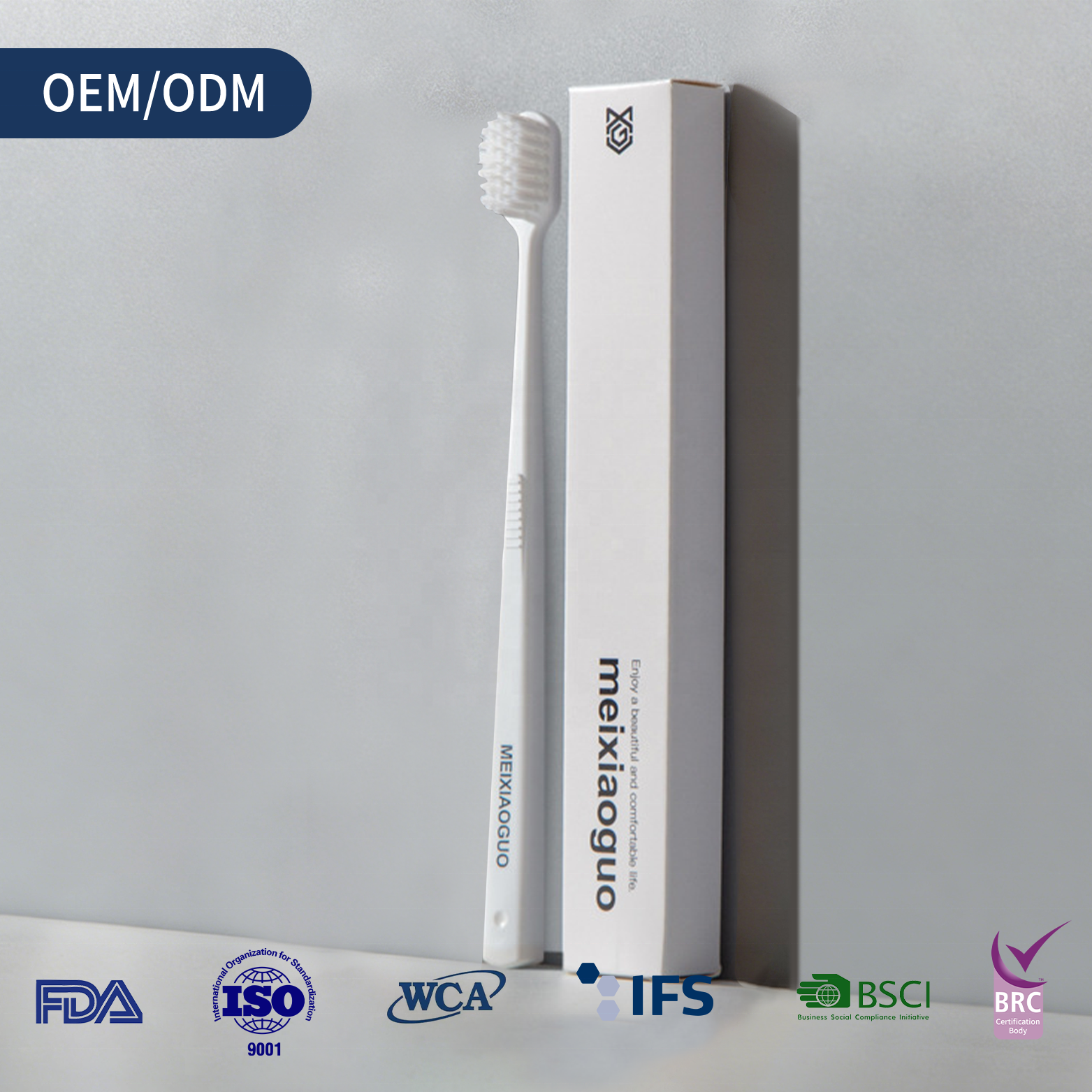 Premium Custom Soft Bristle Toothbrush with PP Handle and Independent Packaging for Home Travel Corporate Gifts (Travel Size)