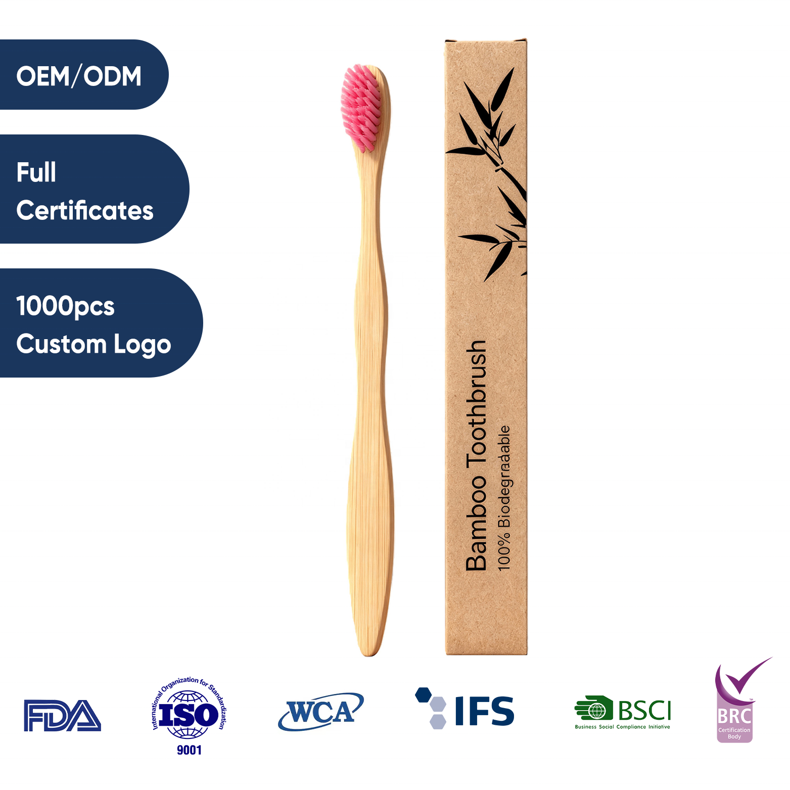 Bulk Order Ergonomic Wave Design for Toothbrush with Soft Biodegradable Bristles Sustainable Home Use