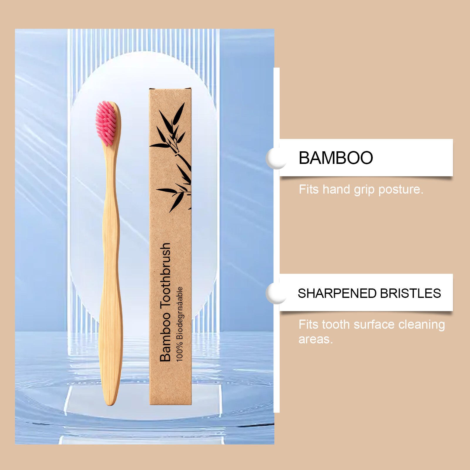 Bulk Order Ergonomic Wave Design for Toothbrush with Soft Biodegradable Bristles Sustainable Home Use