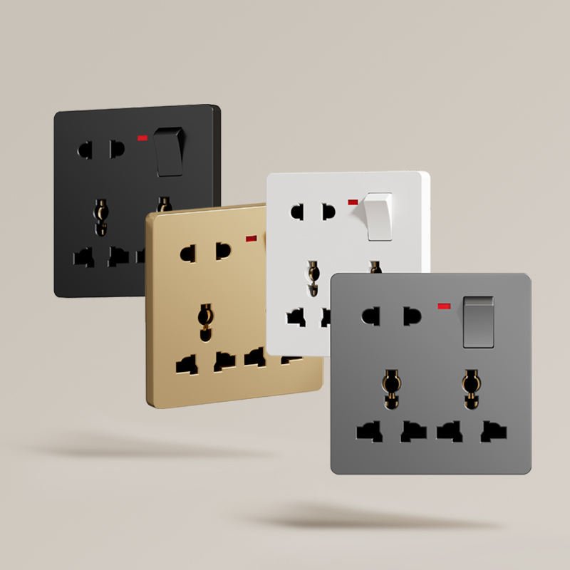 Universal 6-Pin Wall Socket Panel UK Electrical Outlet DC 5V 3A Type-c USB Charger Mobile Phone Charging Type C Socket 13A Rated