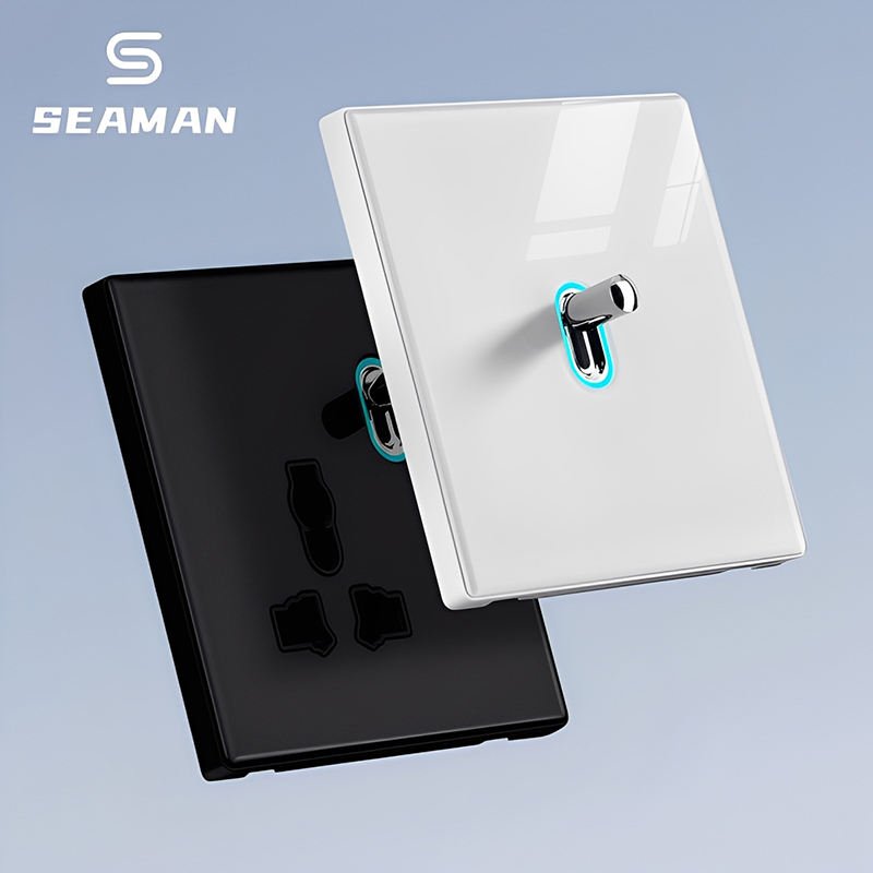 High Quality Modern Retro Wall Socket Glass Panel White Black 2 Outlets 2 USB/USB-C Ports Durable UK 86x86mm Europe Standard 13A