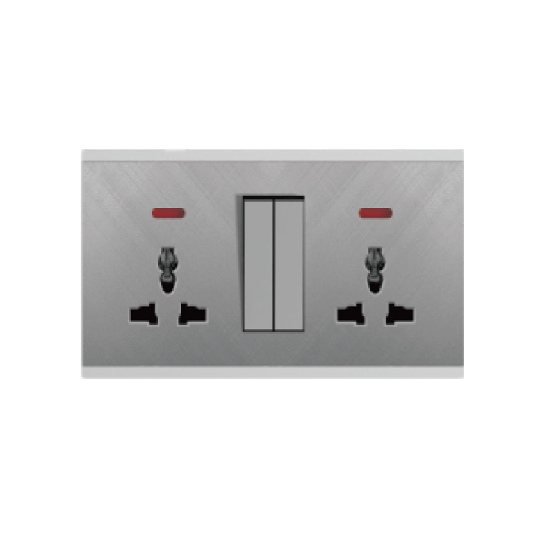 USB+TYpe-C Uk Socket Normal Universal Wall Switched 3 Pin Power 13a Double Multi Socket Glitter Checkered Stripes