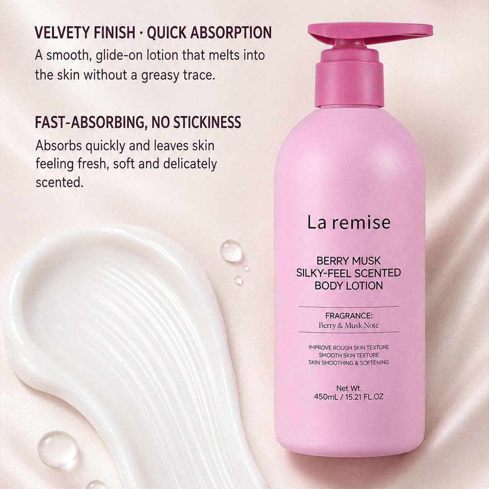 Sensual Musk Berry Body Lotion Panthenol Squalane Smoothing Softening Long Lasting Scent Evening Care for Women