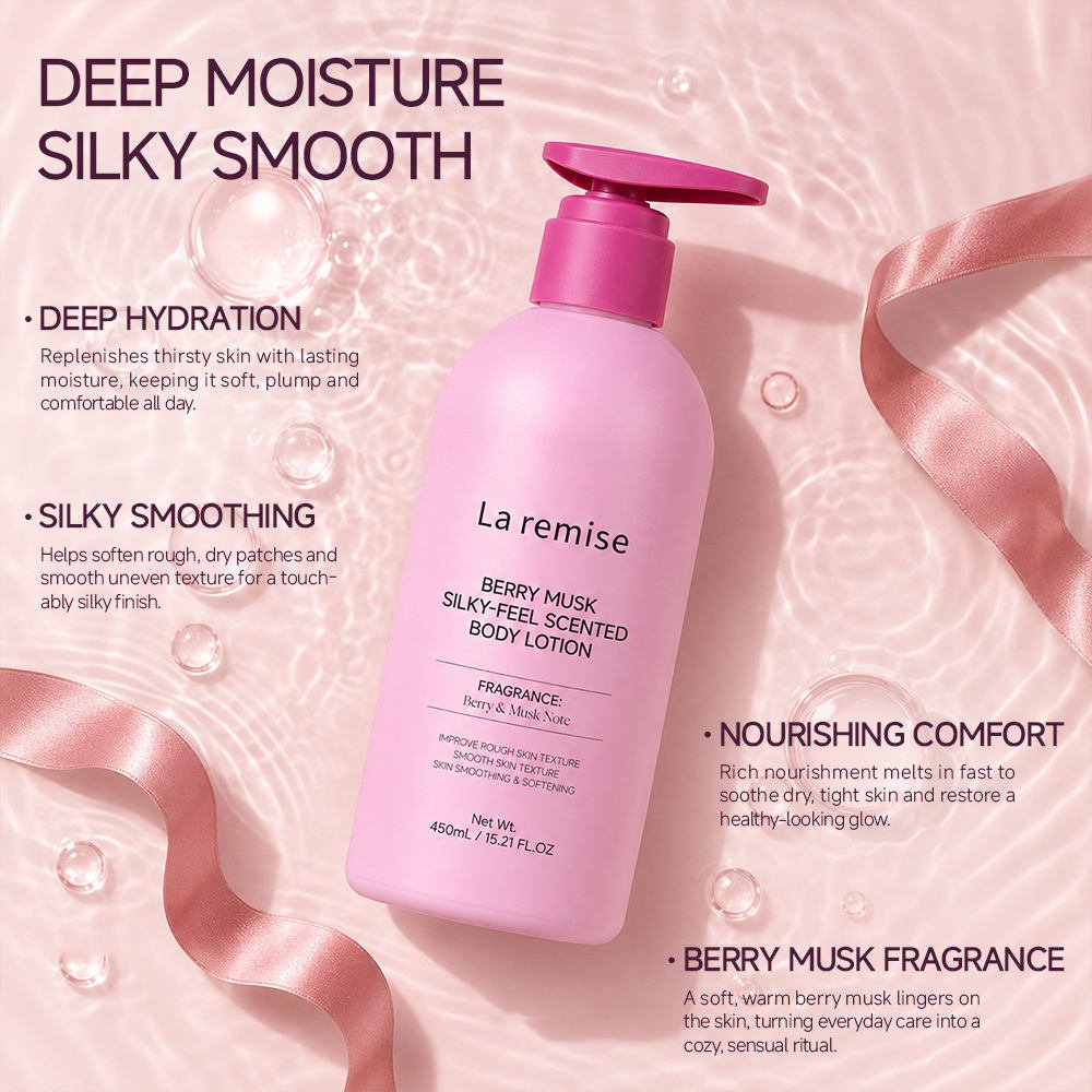 Sensual Musk Berry Body Lotion Panthenol Squalane Smoothing Softening Long Lasting Scent Evening Care for Women