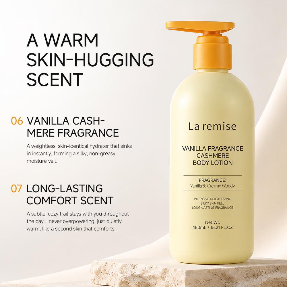 Vanilla Cashmere Body Lotion Intensive Moisturizing Silky Skin Feel Daily Full Body Care All Skin Types