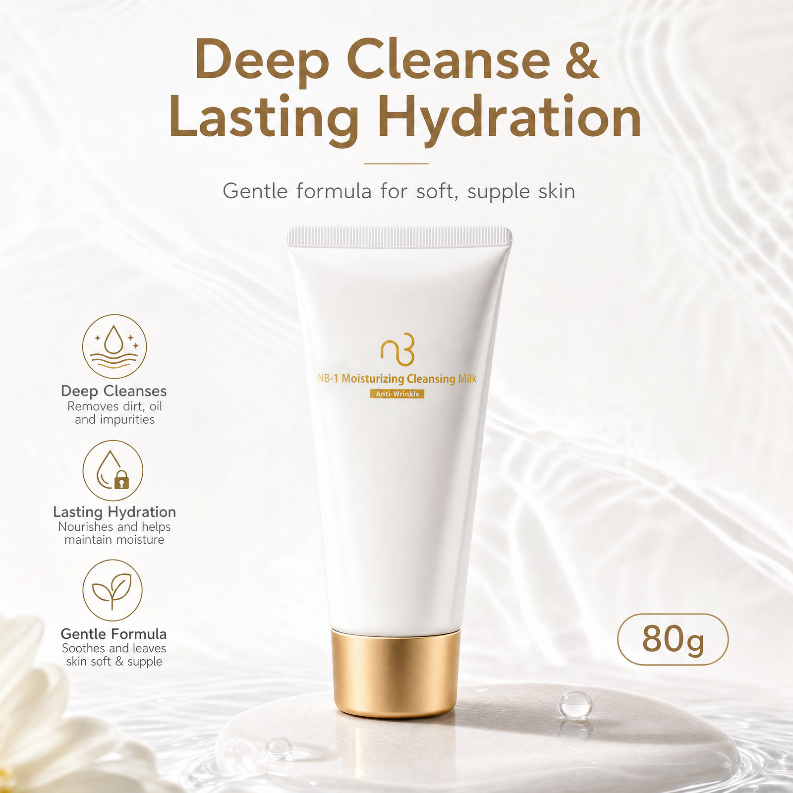 Natural Beauty NB-1 Intensive Hydrating Face Wash Deep Purifying Foam Unclog Pores Gentle Cleansing Non-Stripping Daily Wash