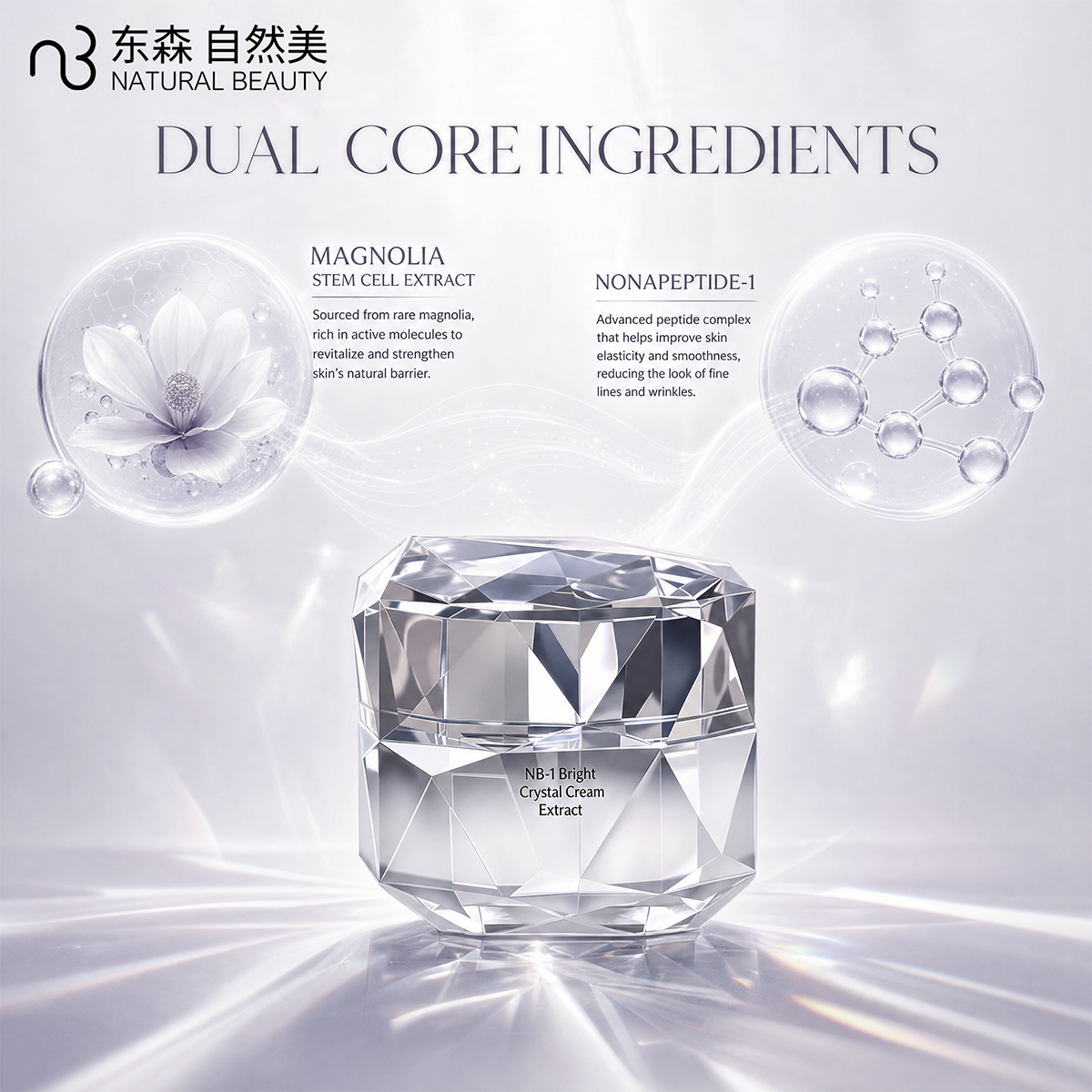 Nature Beauty Diamond Peptide Slow Aging Face Cream Luxury Skin Firming and Lifting Moisturizer for All Skin Types