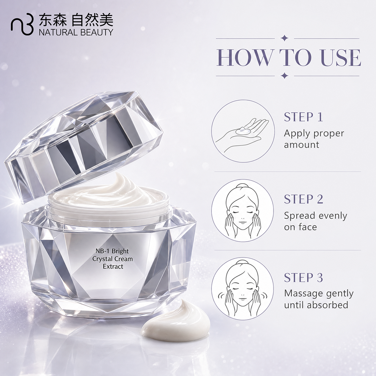 Nature Beauty Diamond Peptide Slow Aging Face Cream Luxury Skin Firming and Lifting Moisturizer for All Skin Types