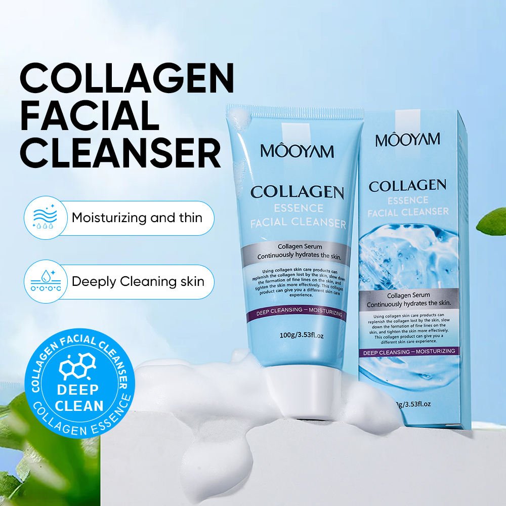 Wholesale MOOYAM Collagen Facial Cleanser Face Care Beauty Face Wash Pore Clean Oil Control Hydrating Firming Face Cleanser 100g