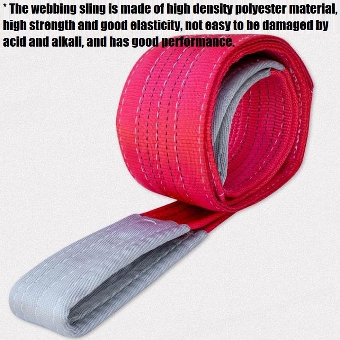 Custom 1t 2t 3t 5t 10t Double Ply 6:1 Lift Sling Straps Durable Polyester Flat Webbing Sling