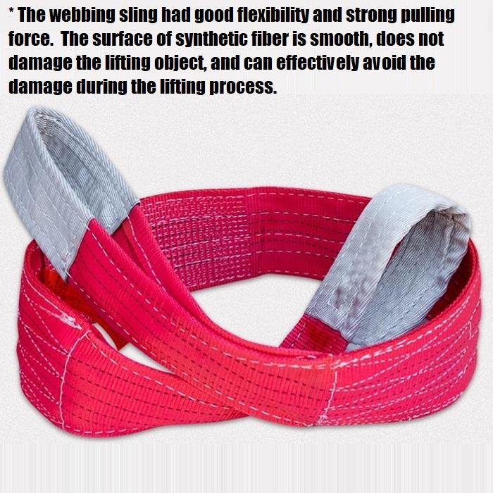 Custom 1t 2t 3t 5t 10t Double Ply 6:1 Lift Sling Straps Durable Polyester Flat Webbing Sling