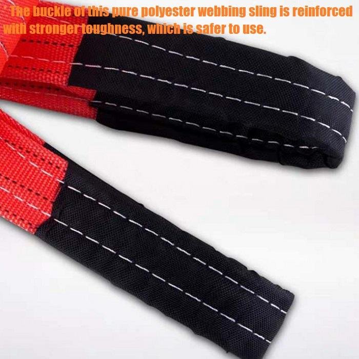 Factory Wholesale 1T 2T 3T 5T 10T Flat Eye Lifting Belt Sling High Tenacity 1in 2in 3in 4in Polyester Fabric Lift Sling Straps