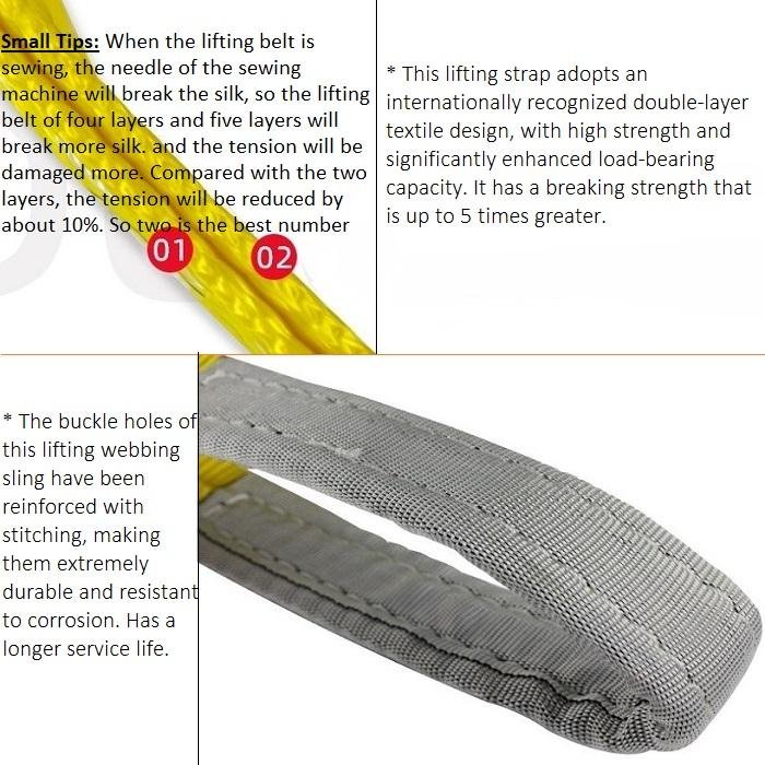 Customized Flat Eye Sling Industrial Lifting Sling Heavy Duty Load Black Sling Lifting Belt