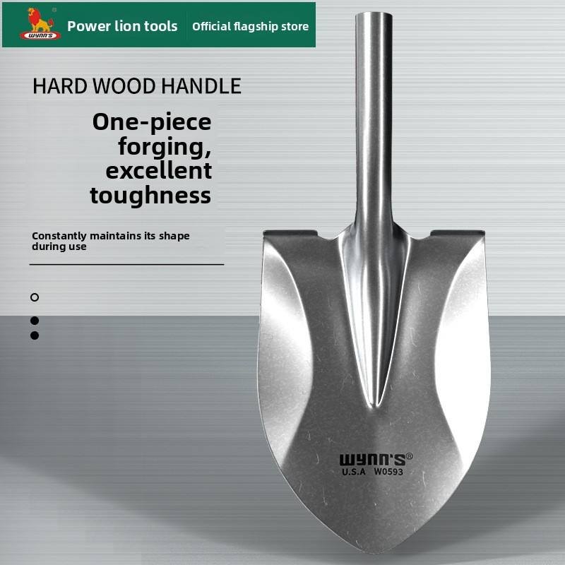 Wynns Tool Thickened Large Iron Hoe Agricultural Garden Tool Outdoor Digging Shovel Silver Manganese Steel Pointed Square