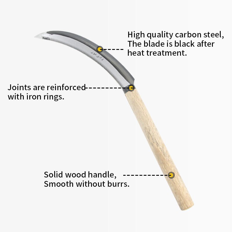 Japanese Wood Handle Agricultural Sickle for Grass Farming