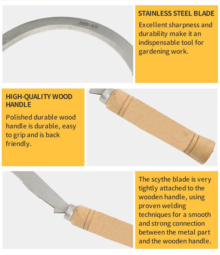 Factory Customized OEM Sickle Farm Tool Farming Sickle Farming Rice Harvesting Knife Sickle