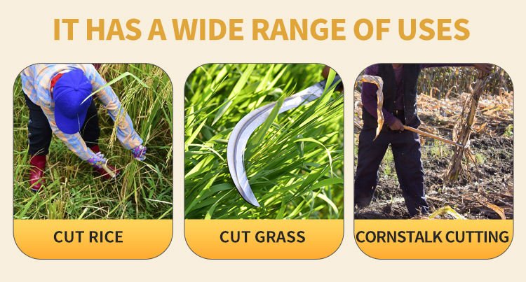 Factory Customized OEM Sickle Farm Tool Farming Sickle Farming Rice Harvesting Knife Sickle