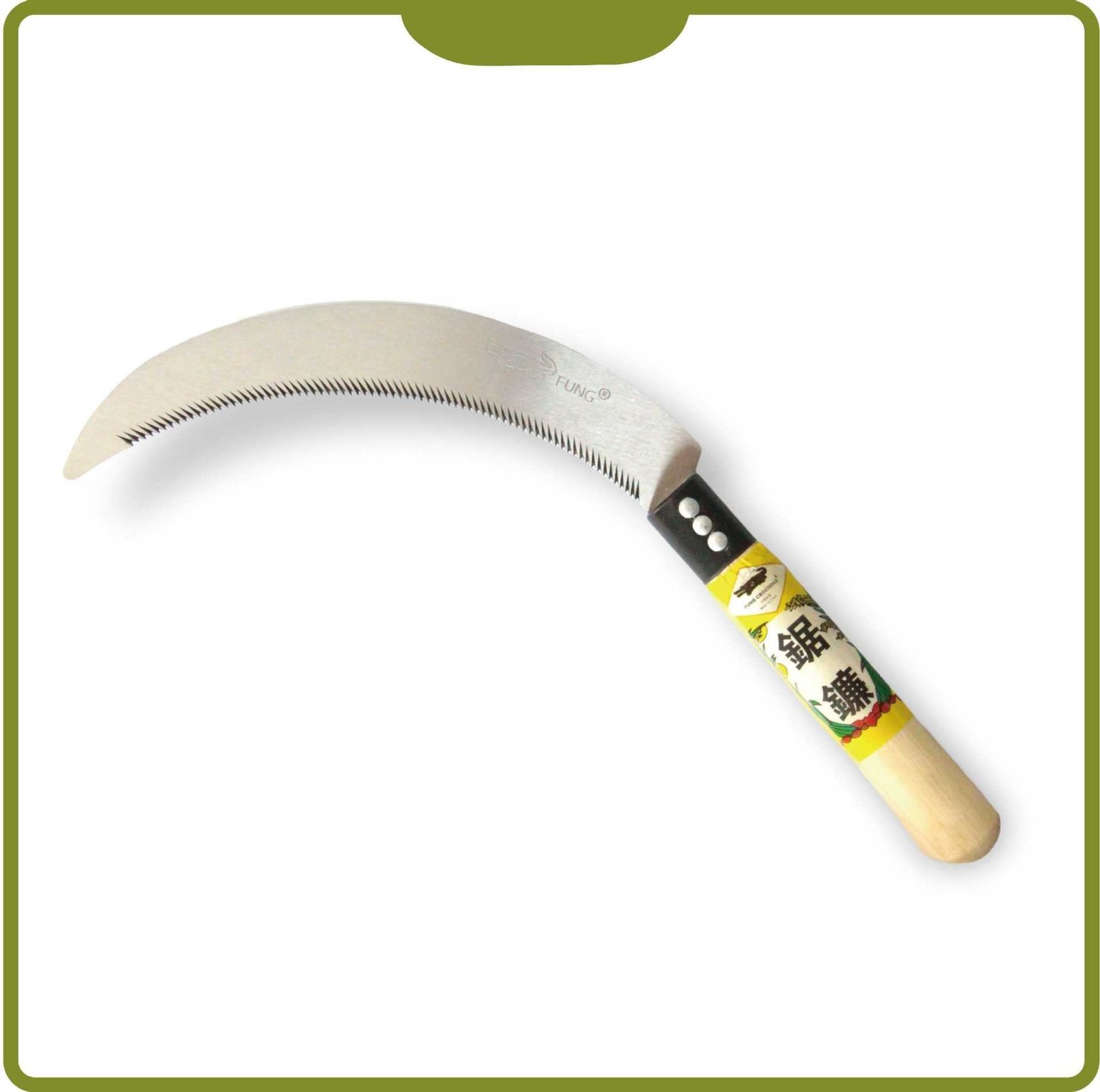 7.5inch Polished Agricultural Sickle with Wood Handle Sharp Long-Handled Manganese Steel Exported to Africa Nigeria Egypt Yemen