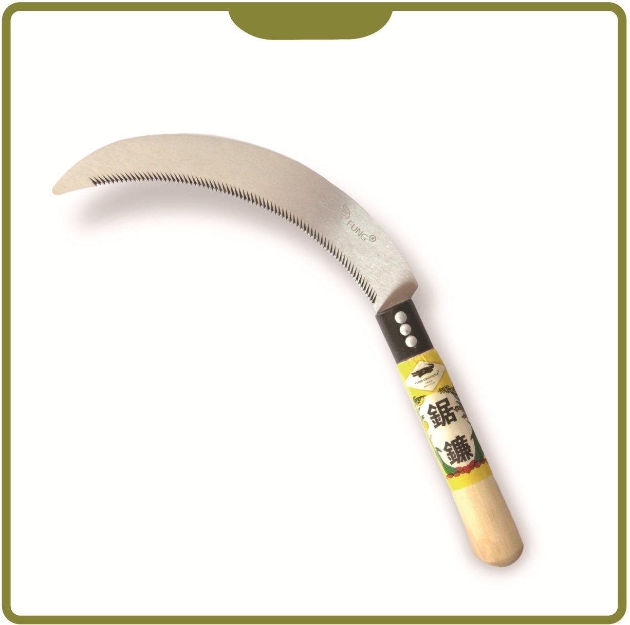 7.5inch Polished Agricultural Sickle with Wood Handle Sharp Long-Handled Manganese Steel Exported to Africa Nigeria Egypt Yemen