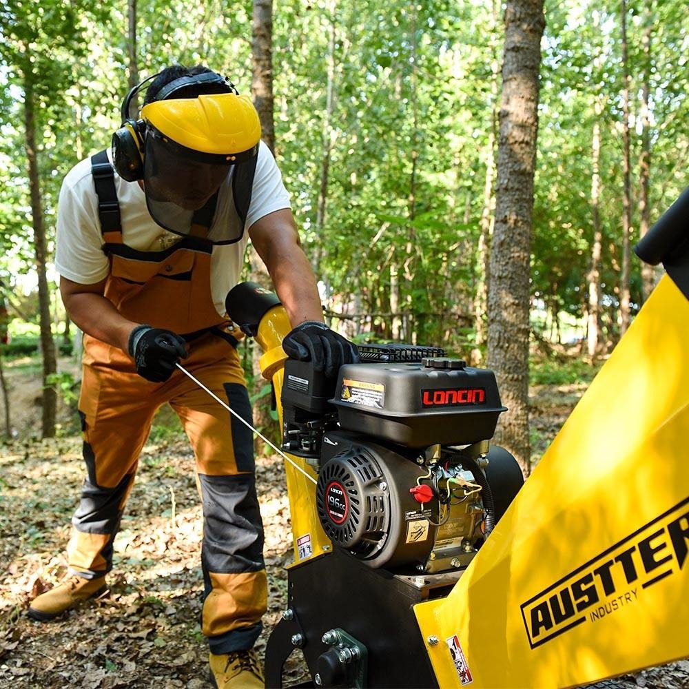 AUSTTER Gasoline Branch Crusher Wood Chipper Petrol Wood Chipper Shredder for Garden Home Using