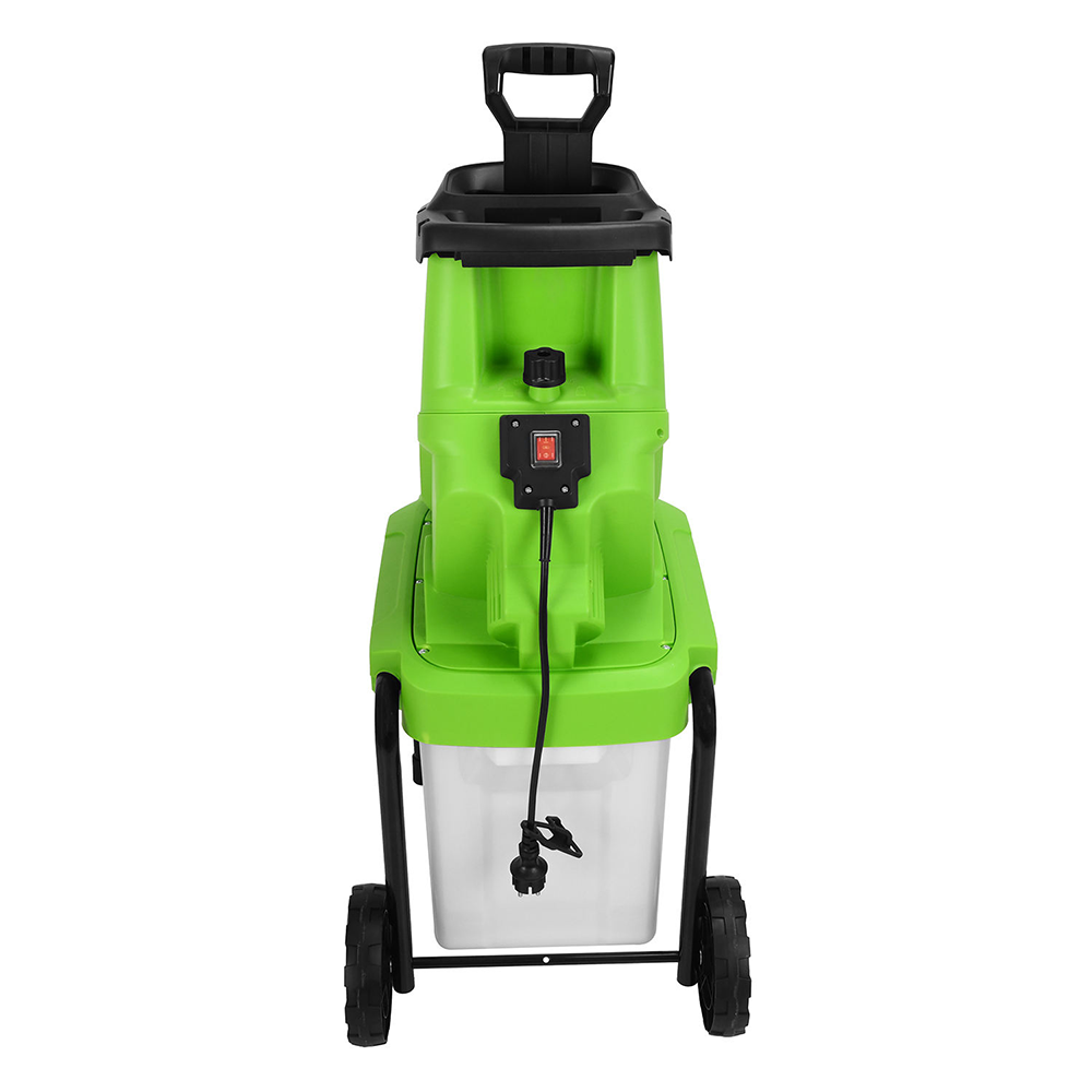 Vertak 2800W Silent Electric Garden Shredder 45mm Cut 50L PP Collection Box Wheeled Corded Home Garden Use
