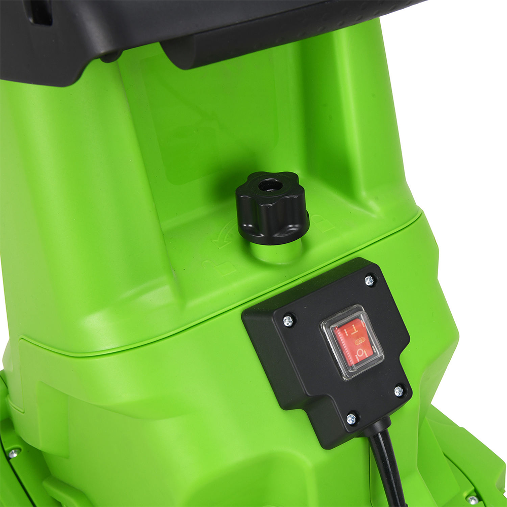 Vertak 2800W Silent Electric Garden Shredder 45mm Cut 50L PP Collection Box Wheeled Corded Home Garden Use