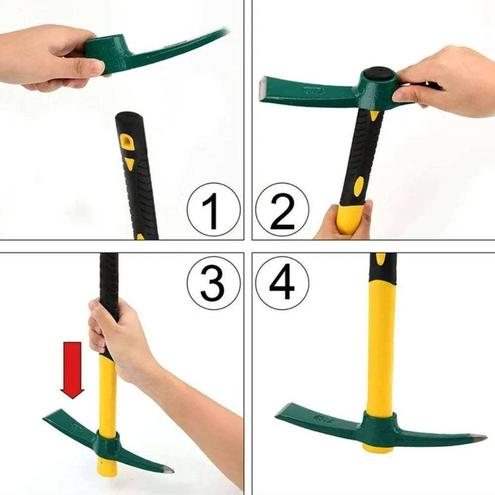 Factory Price Forged Industrial Grade Pickaxe for Garden Farming Shock Absorbing Handle Digging Wood Earth Fiberglass