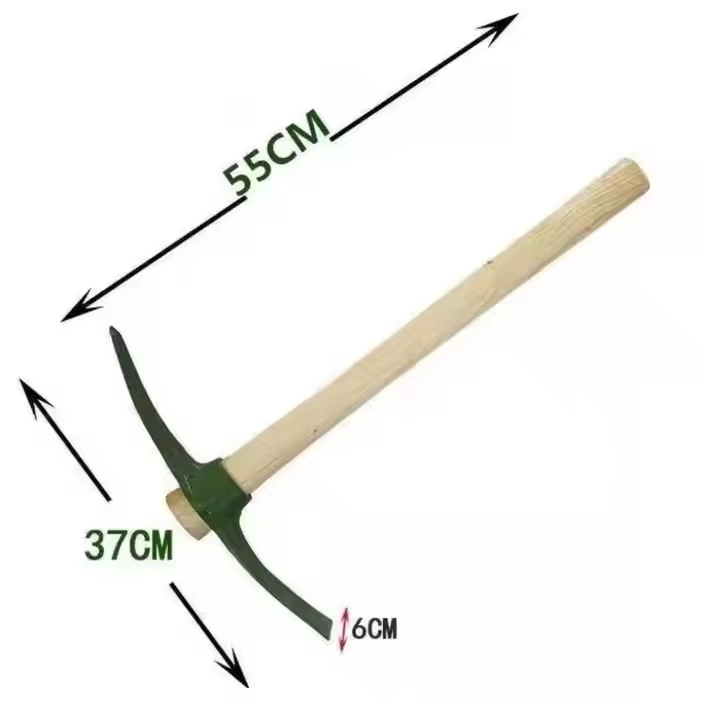 Large Agricultural Pickaxe for Railway Steel Garden Mattock Round Hoe Digging Tools Combat Readiness Shovel Pickaxes