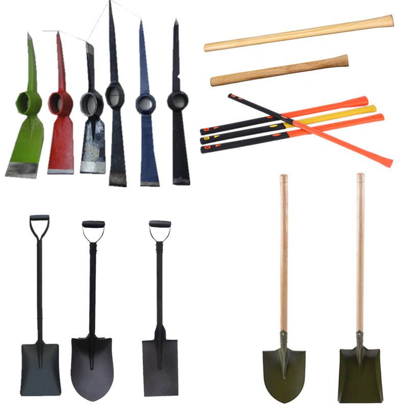 Factory Direct Supply Heavy Duty Steel Farming Tools Farm Shovel Garden Pickaxe