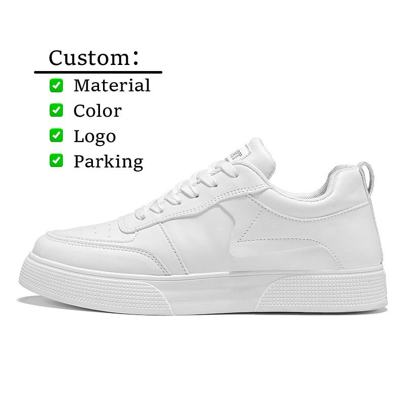 Men's High Quality Leather Sneakers Modern Stylish Design Comfortable Casual Walking Shoes with Custom Logo Option