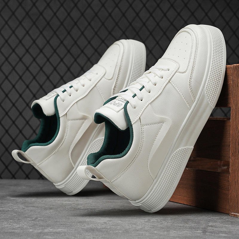 Men's High Quality Leather Sneakers Modern Stylish Design Comfortable Casual Walking Shoes with Custom Logo Option