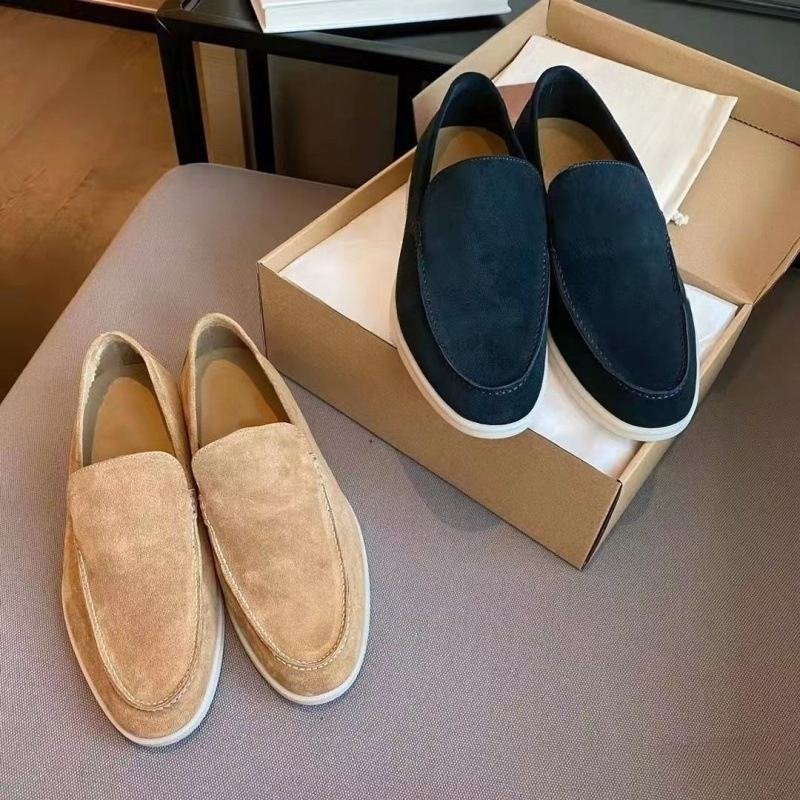 2025 Unisex Design Genuine Sheepskin Flat Loafers High Quality Casual Shoes Slip-On Closure Soft Fashionable Anti-Slip for Men