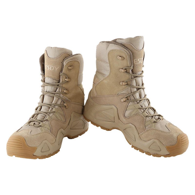 High Tube Outdoor Climbing Fans Combat Training Hiking Non-slip Leather Waterproof Tactical Boots Winter Shoes for Men