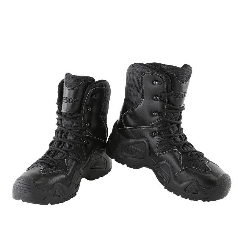 High Tube Outdoor Climbing Fans Combat Training Hiking Non-slip Leather Waterproof Tactical Boots Winter Shoes for Men