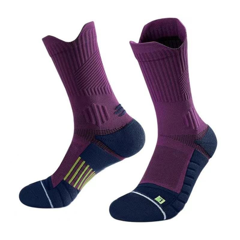 Custom Mid-Length Crew Knitted Socks for Outdoor Sports Quick-Drying Soccer Jersey Socks for Winter Massage