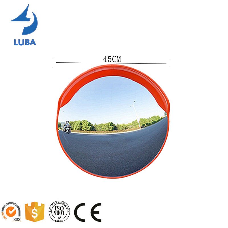 Customizable Standard Orange ABS 45cm Diameter Round Outdoor Traffic Convex Mirror for Road Safety Convex Mirror