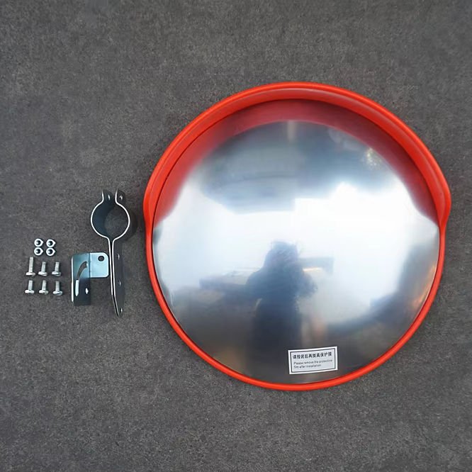 Customizable Standard Orange ABS 45cm Diameter Round Outdoor Traffic Convex Mirror for Road Safety Convex Mirror