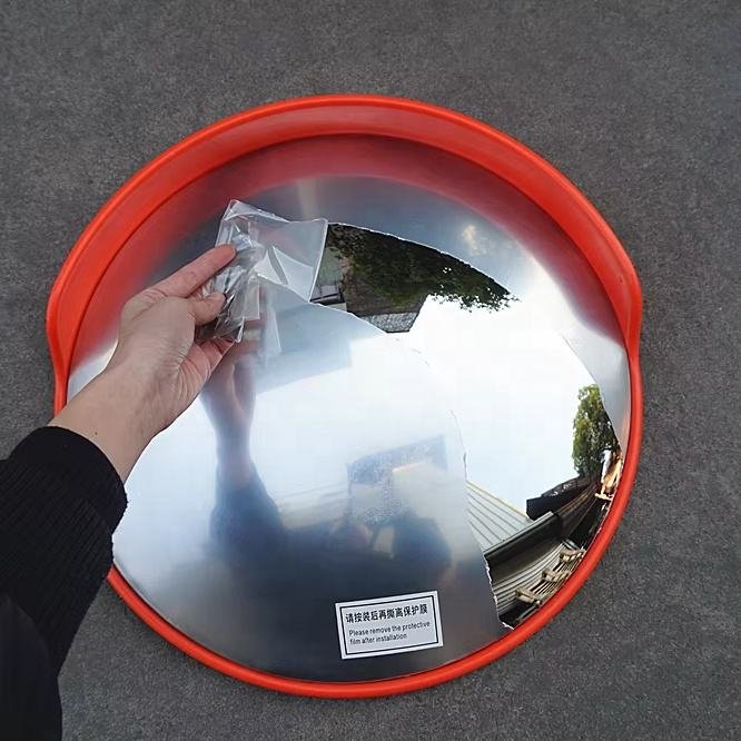 Customizable Standard Orange ABS 45cm Diameter Round Outdoor Traffic Convex Mirror for Road Safety Convex Mirror